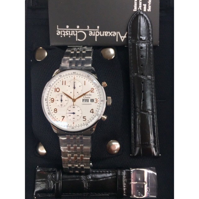 JAM PRIA ALEXANDRE CHRISTIE 6492 SILVER ANGKA GOLD