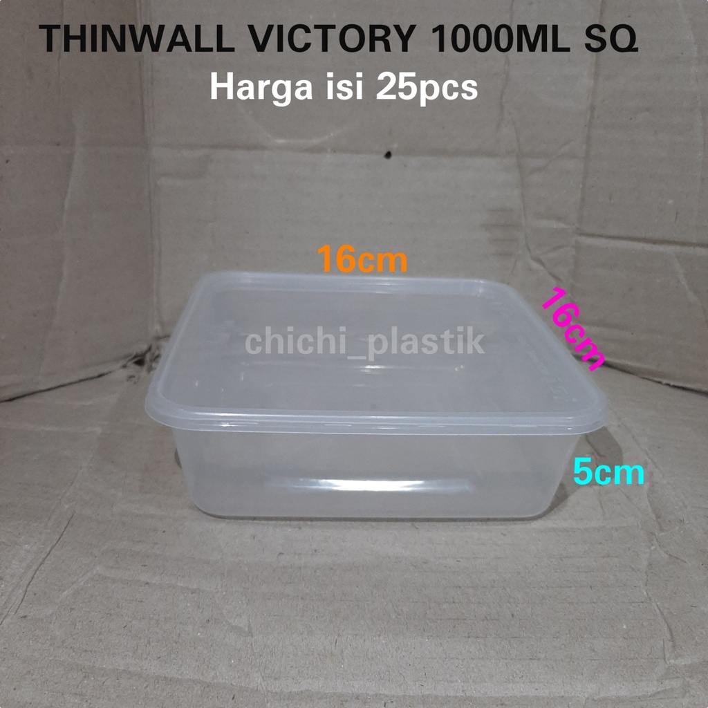 Thinwall food container 1000ml / Kotak Makan Bening / Mangkok plastik / Mangkok Bening