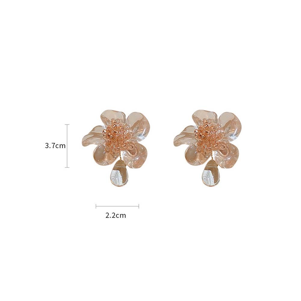 Needway  Temperament Acrylic Clip Earrings Retro Flower Ear Bone Clip Women Elegant Korean Girls Simple Fashion Jewelry/Multicolor