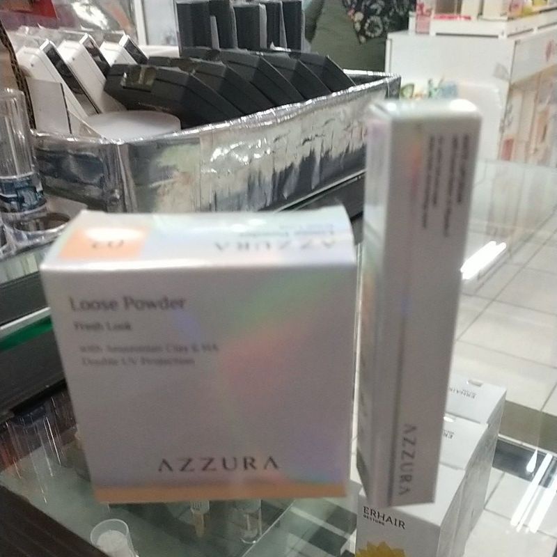 Azzura paket  loose pwder dan matte lipcream