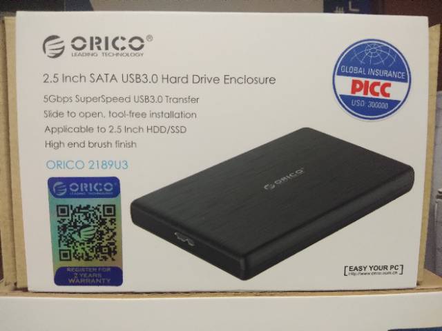 ORICO 2189U3 Casing Harddisk 2.5inch USB 3.0