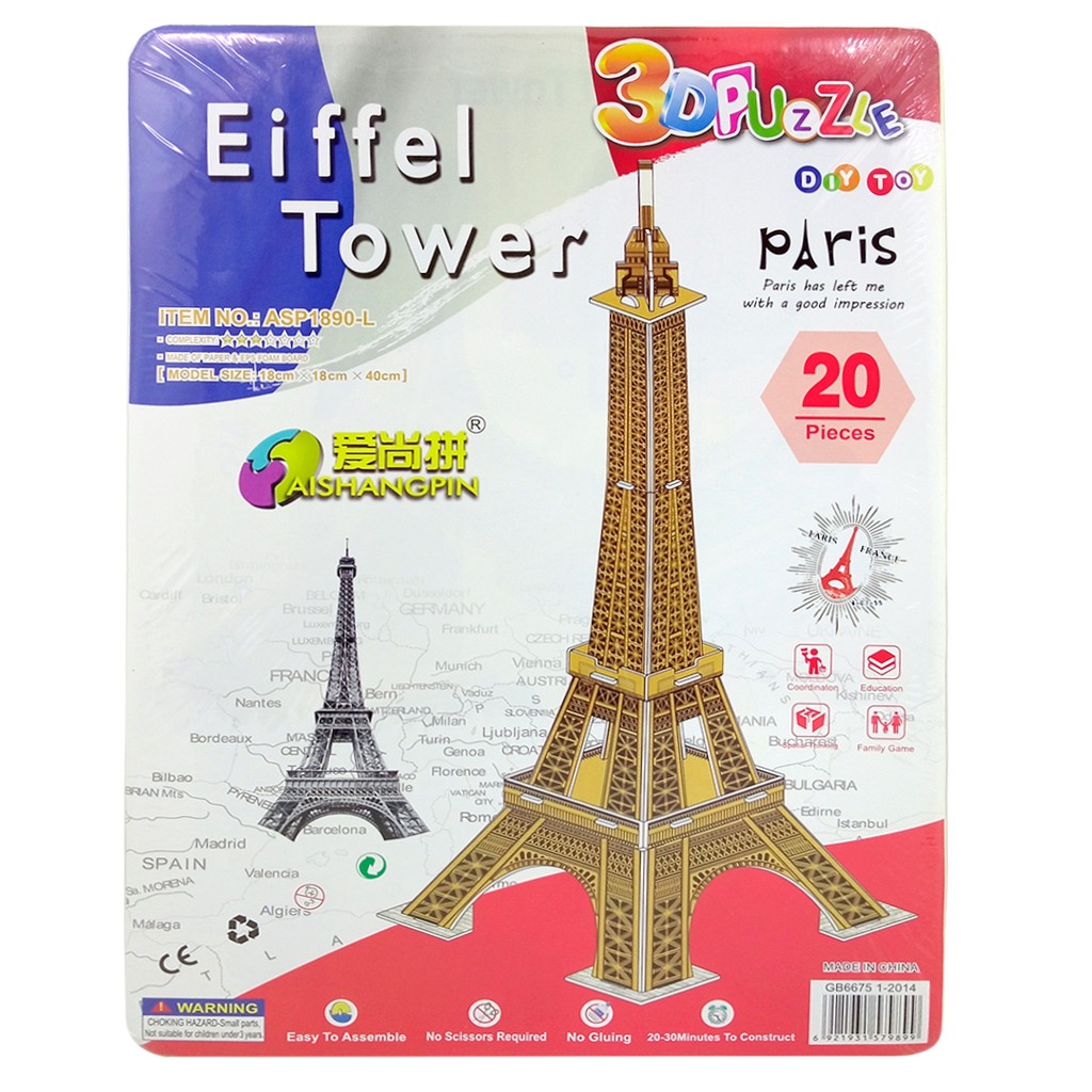 DIY 3D Puzzle Menara Mainan Jigsaw Edukasi Anak