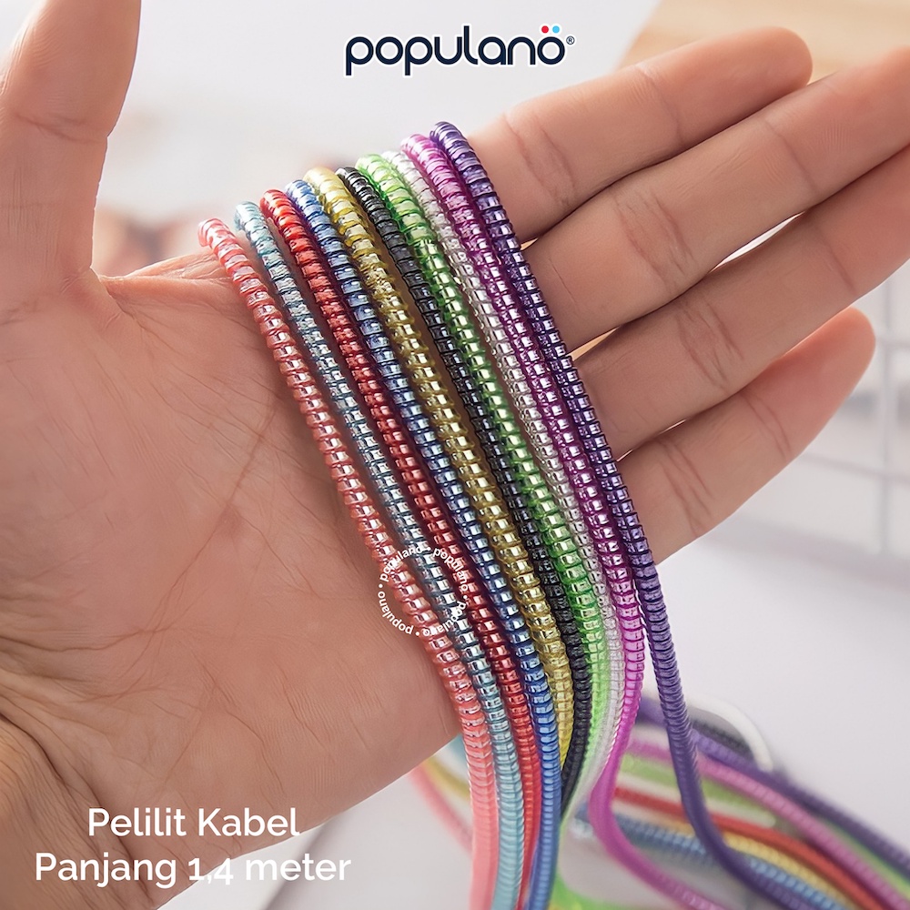 Pelilit Kabel Spiral Warna Metalic / Cord Protector  / Color Pelindung Cable Hp Charger Universal