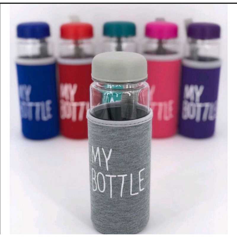 Botol minum bening plus sarung My bottle BPA Free 500Ml