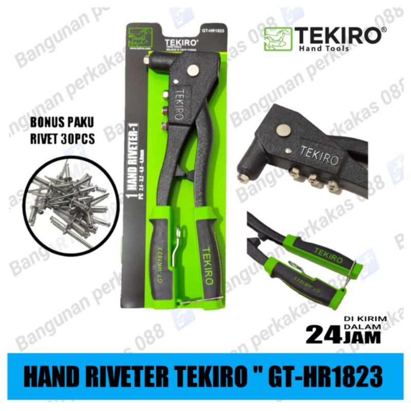 Tang Rivet TEKIRO GT-HR1823 / Tang Rivet 2.4mm-4.8mm Bonus Paku 30 pcs