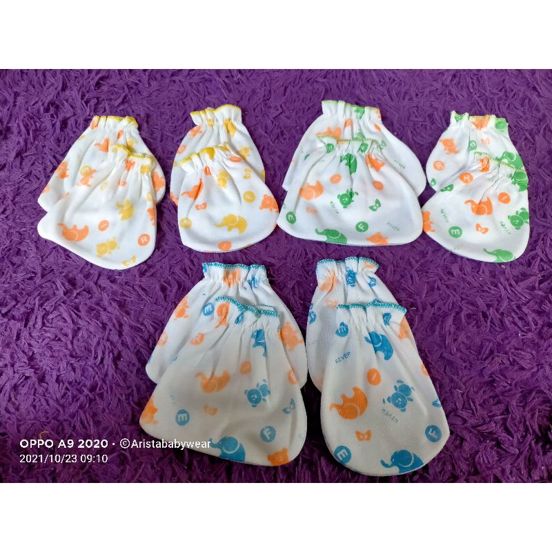 set sarung tangan + sarung kaki bayi