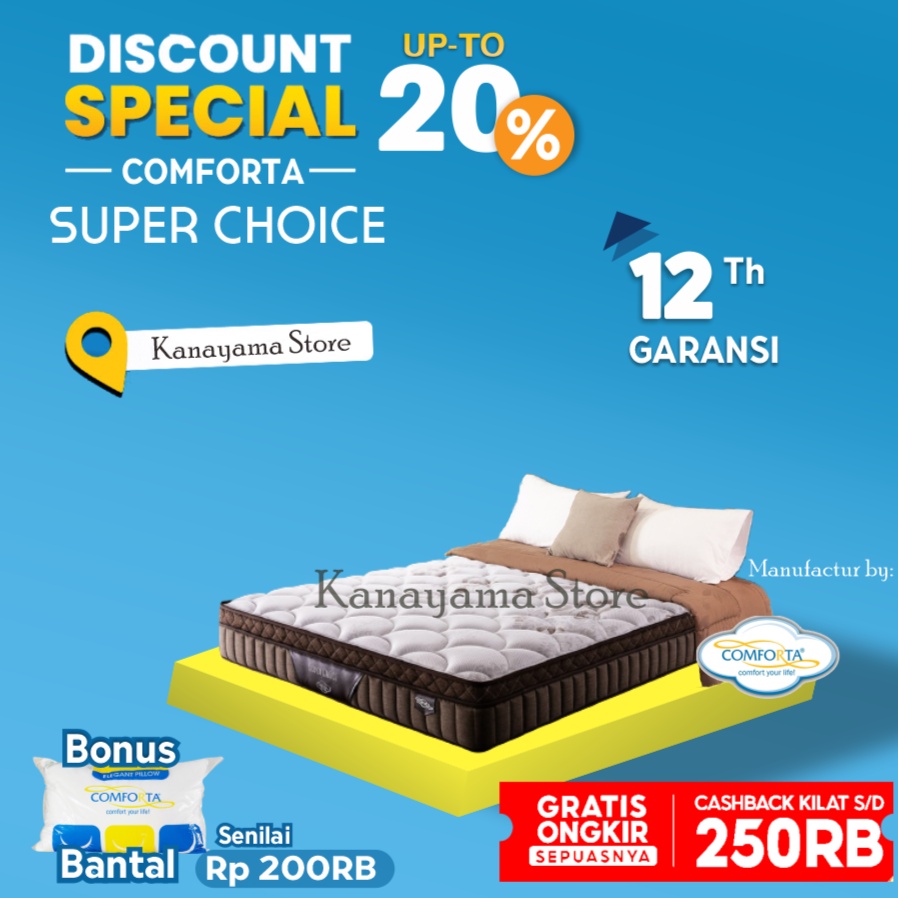Comforta Spring bed Super Choice ( Kasur ) 160 180 200 120 100 x 200 - 90X200