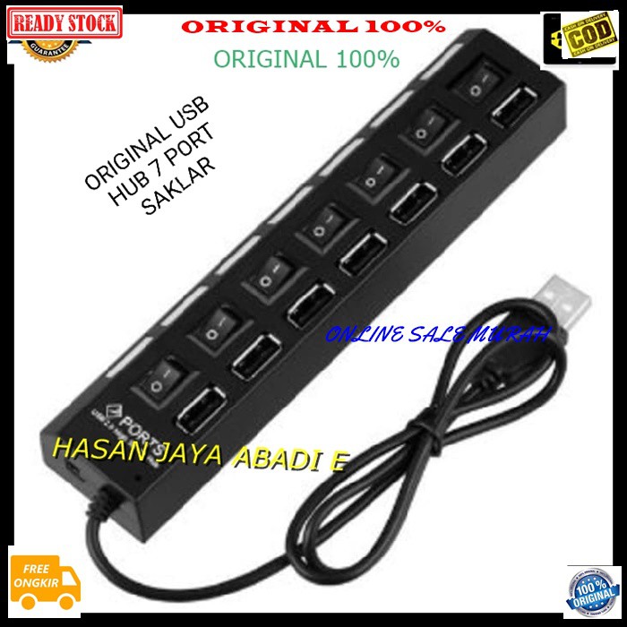 G246 Usb hub saklar 7port port slot sambungan device alat penambah cabang On Off 7in1 cable konektor kabel komputer cpu laptop speed pc adaptor penghubung original G246   PENAMBAH USB PORT 7 LUBANG  BISA UNTUK SEGALA KOMPUTER  BISA JG UNTUK SEGAL