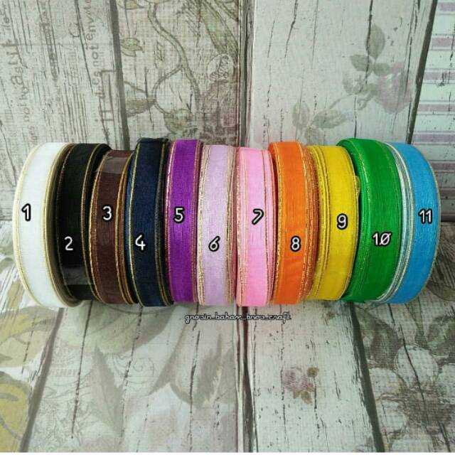 Pita Organdi Lis Emas 0,5 inch (Roll)