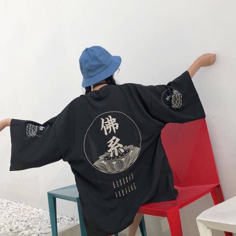 RE07 KIMONO CARDINGAN IMPORT PRIA JEPANG COSTPLAY HAORI ORIGINAL YUTAKA LOOSE BIG OVER SIZE 3XL 4XL