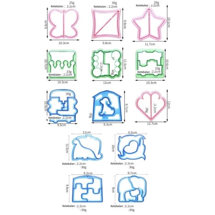 Cetakan Pemotong Sandwich Roti Tawar Cutter DIY/Makanan/Roti/Biskuit