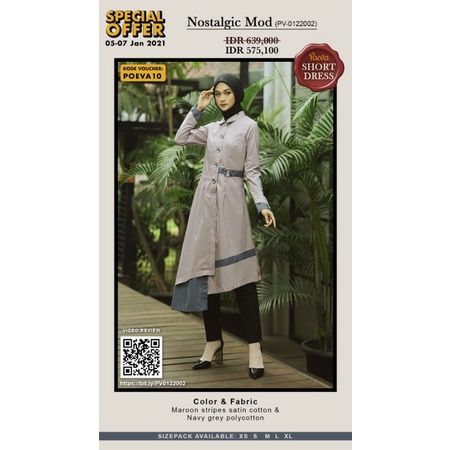 Poeva PV-0122002 Camaraderie Tunik Short Dress By Tuneeca Diskon Sale Promo