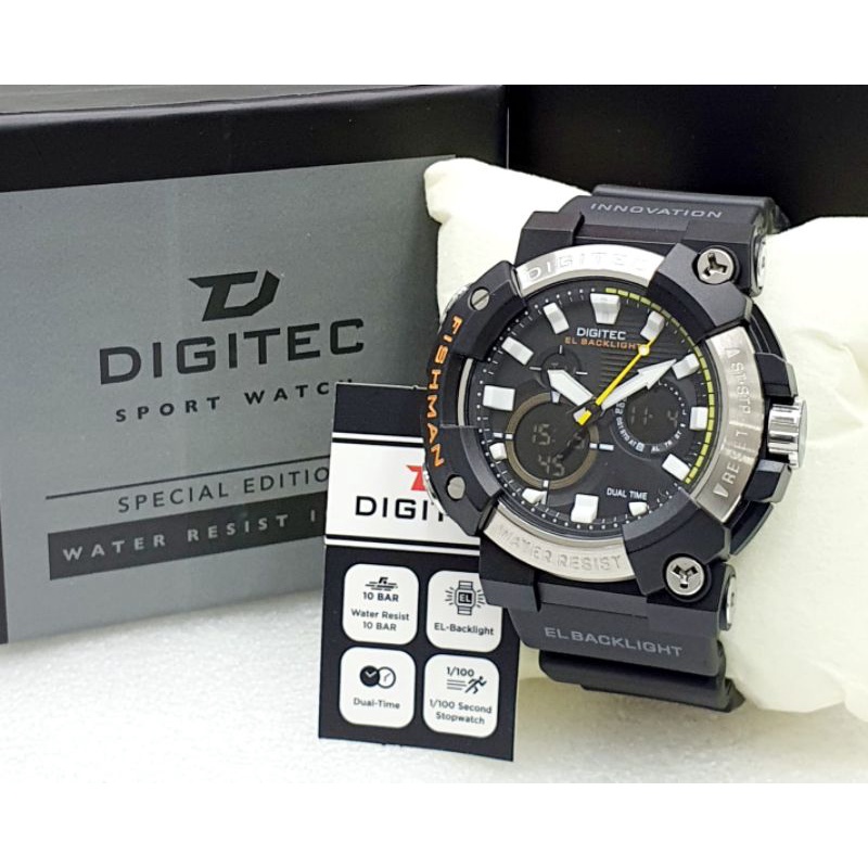 Jam Tangan Pria Digitec Original DA-2150T New Arrival Dual Time Tahan Air Gratis Ongkir COD