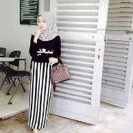 Stella Stripe Skirt Rok Salur Span Panjang Vertikal Murah