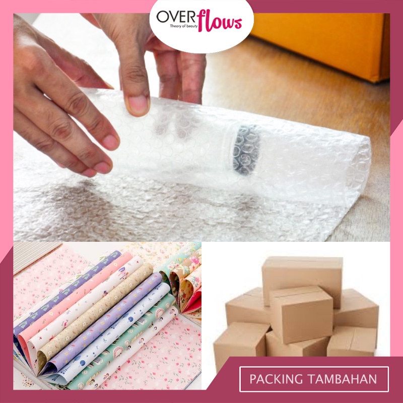 OVERFLOWS.ID Packing Tambahan Anti Bubble Wrap dan Kardus Kartu Ucapan Bungkus Kado Kardus Tebal Packing