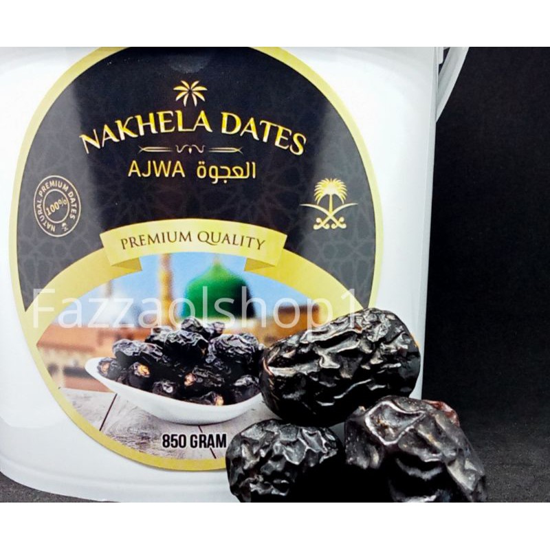 

Kurma Ajwa madinah Ajwa NAKHELA DATES Kemasan ember 850 gram