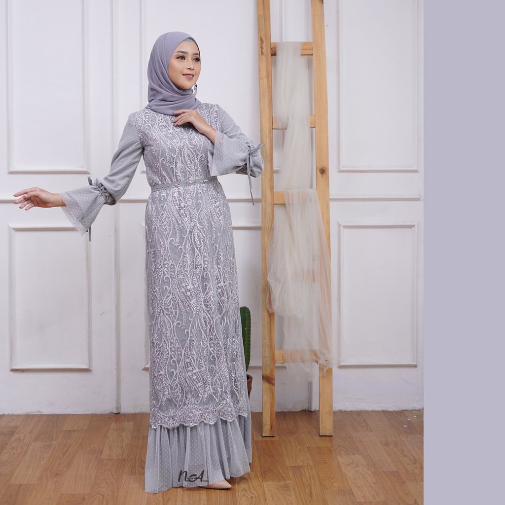 LUNARA DRESS DREAM SILVER - DRESS MUSLIM DRESS KONDANGAN GRADUATION