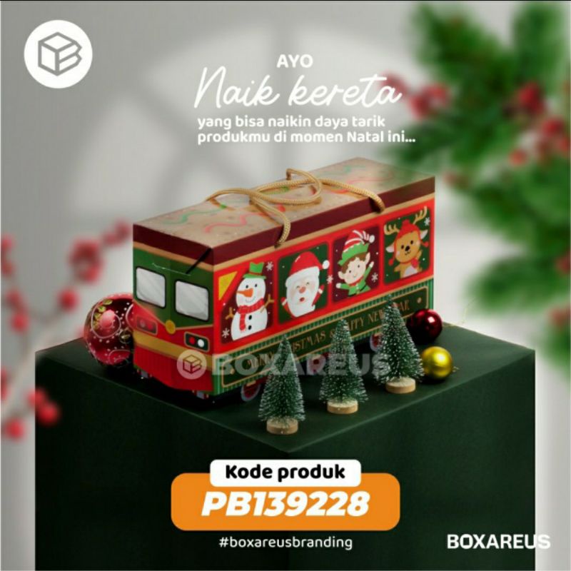 

CHRISTMAS HAMPERS BOX - Dus Packaging Toples Kue Kering/Biskuit Natal [JUAL SATUAN] - Express Train
