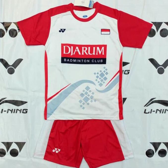 Baju Kaos Setelan Badminton Yonex Y.30 Putih Merah