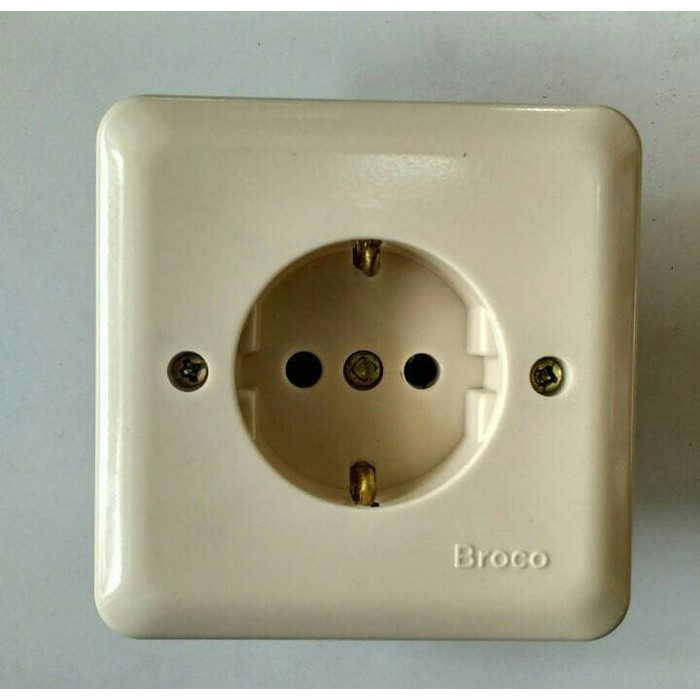 Broco Stop Kontak Arde 5511U New Gee Cream Socket Inbow