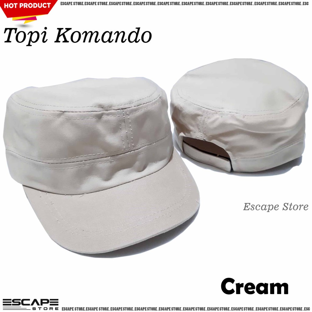 TOPI KOMANDO / MILITARY POLOS MURAH / TOPI MILITER - Cream