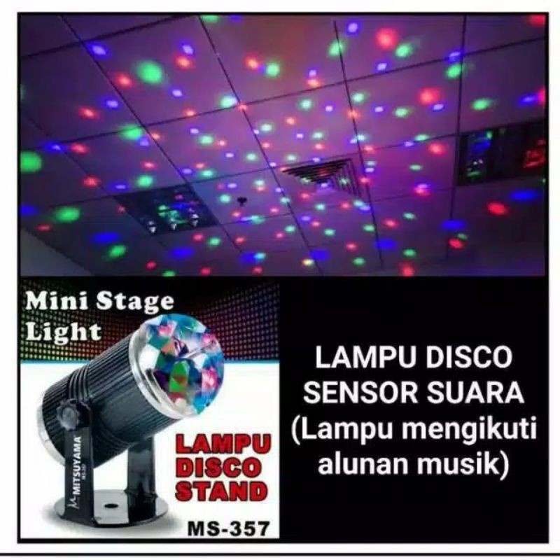 MS357 Lampu Disco stand Sensor Suara Mitsuyama karaoke Pesta lampu hias LED original lampu sorot warna warni