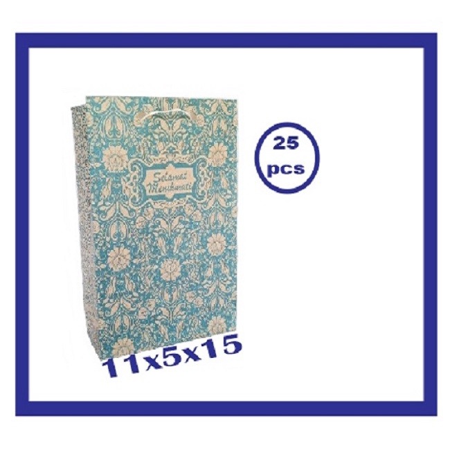 

Tas Kertas Paperbag 11x5x15 Souvenir Paper Bag Batik Biru 25pcs