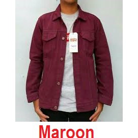 Jaket Jeans Pria Oversize Maroon Army SaindWash Saind Wash Blue Acid Snow Grosir Pak TERKEREN C3T1