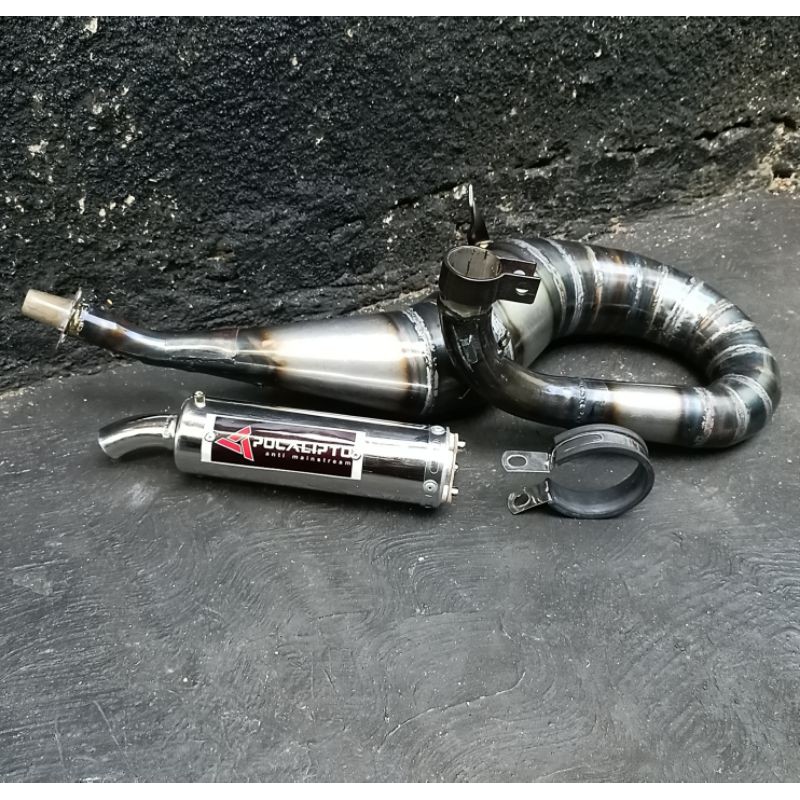Knalpot racing vespa kanan vespa px / sprint / super / ps  plat karat