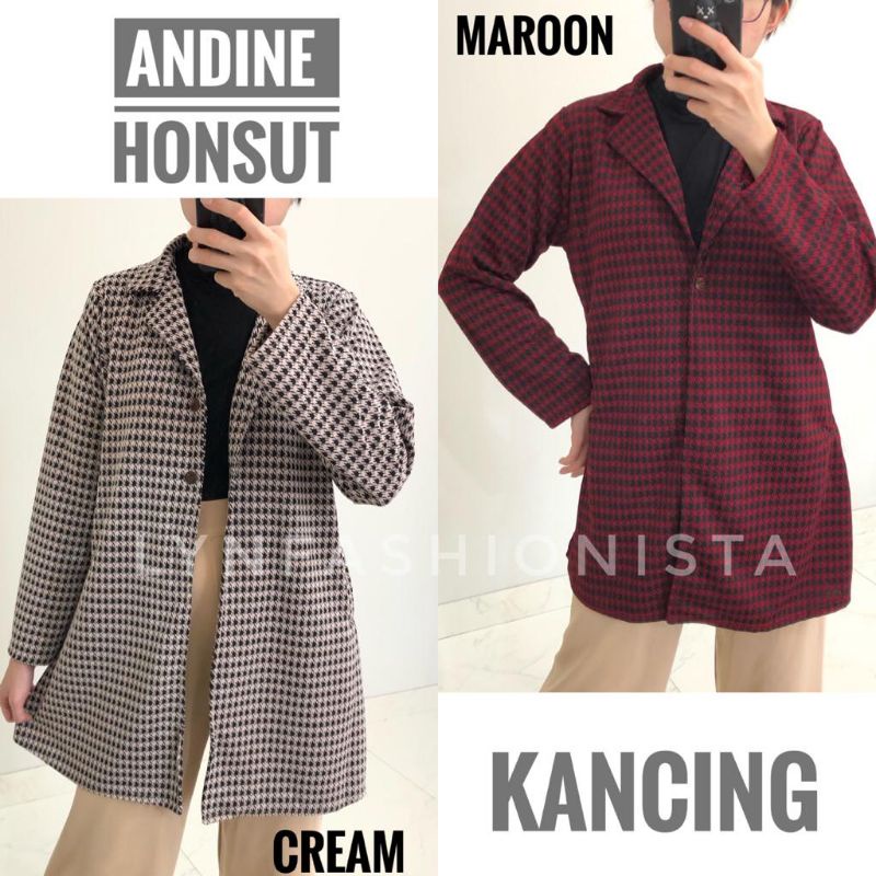 BLAZER WANITA KOREA/BLAZER KERJA OFFICE/BLAZER MOTIF HONSUT/OUTER JUMBO WANITA/SONYA