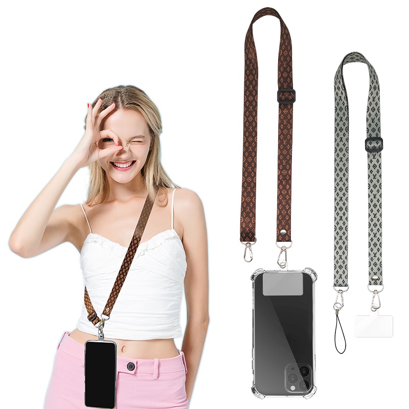 Tali Lanyard Leher 2 Warna Dapat Disesuaikan Anti Hilang Untuk Case Holder Gantungan Kunci Tas Ponsel