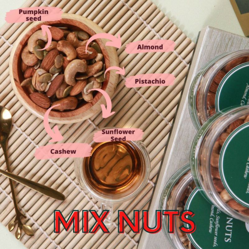 

Qursyiban Kombinasi kacang 5 Varian kacang almond cashew pistachio
