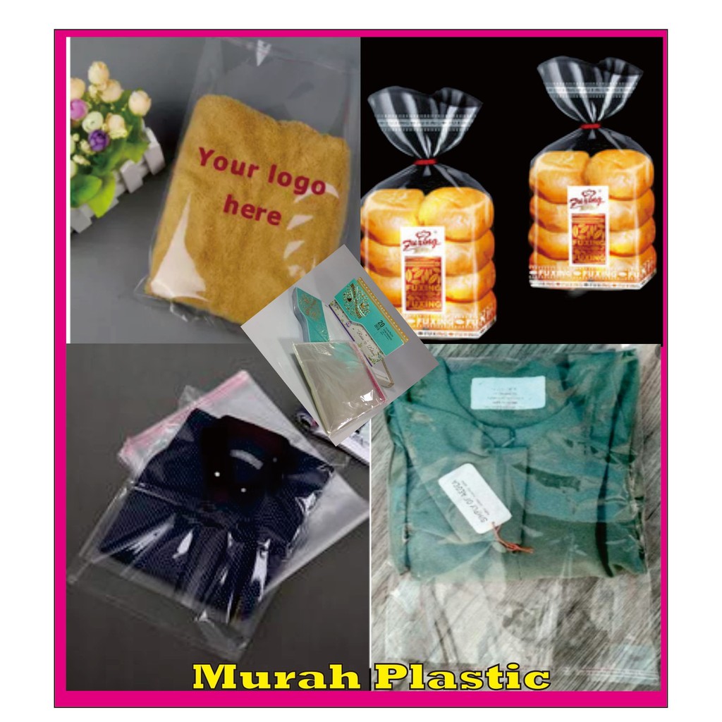 (TERMURAH) Plastik OPP TEBAL 35 x 40 TEBAL isi 100 pcs + lem/garment/jeans/kemeja/kaos/clothing/apparel/dll