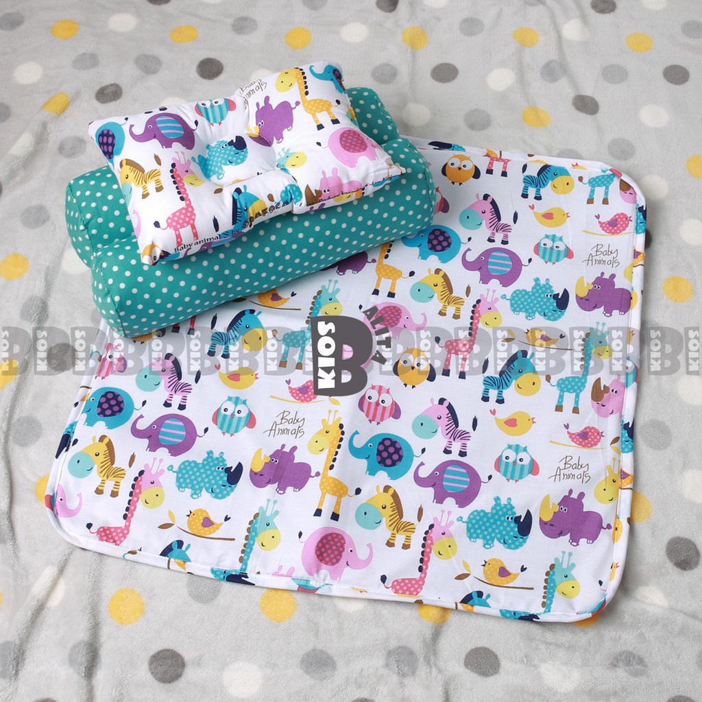 MATRAS PERLAK SET ALAS OMPOL WATERPROOF KASUR BAYI  / PERLENGKAPAN BAYI  KADO ANIMAL ZOO