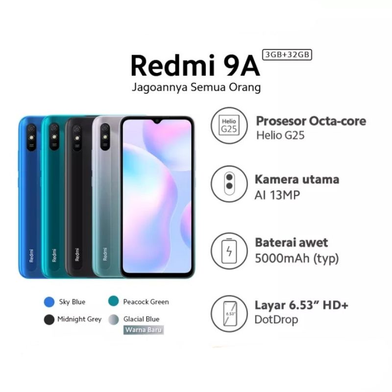 Xiaomi Redmi 9A Ram 3/32Gb Garansi Resmi