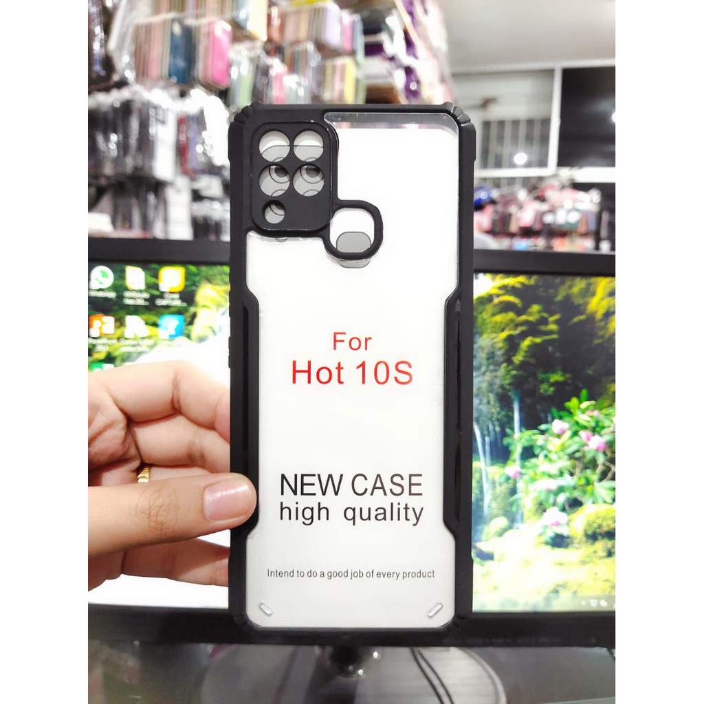 Anti Shocking Infinix Hot 10s 6.82 Inchi Hardcase List Hitam Acrylic Case