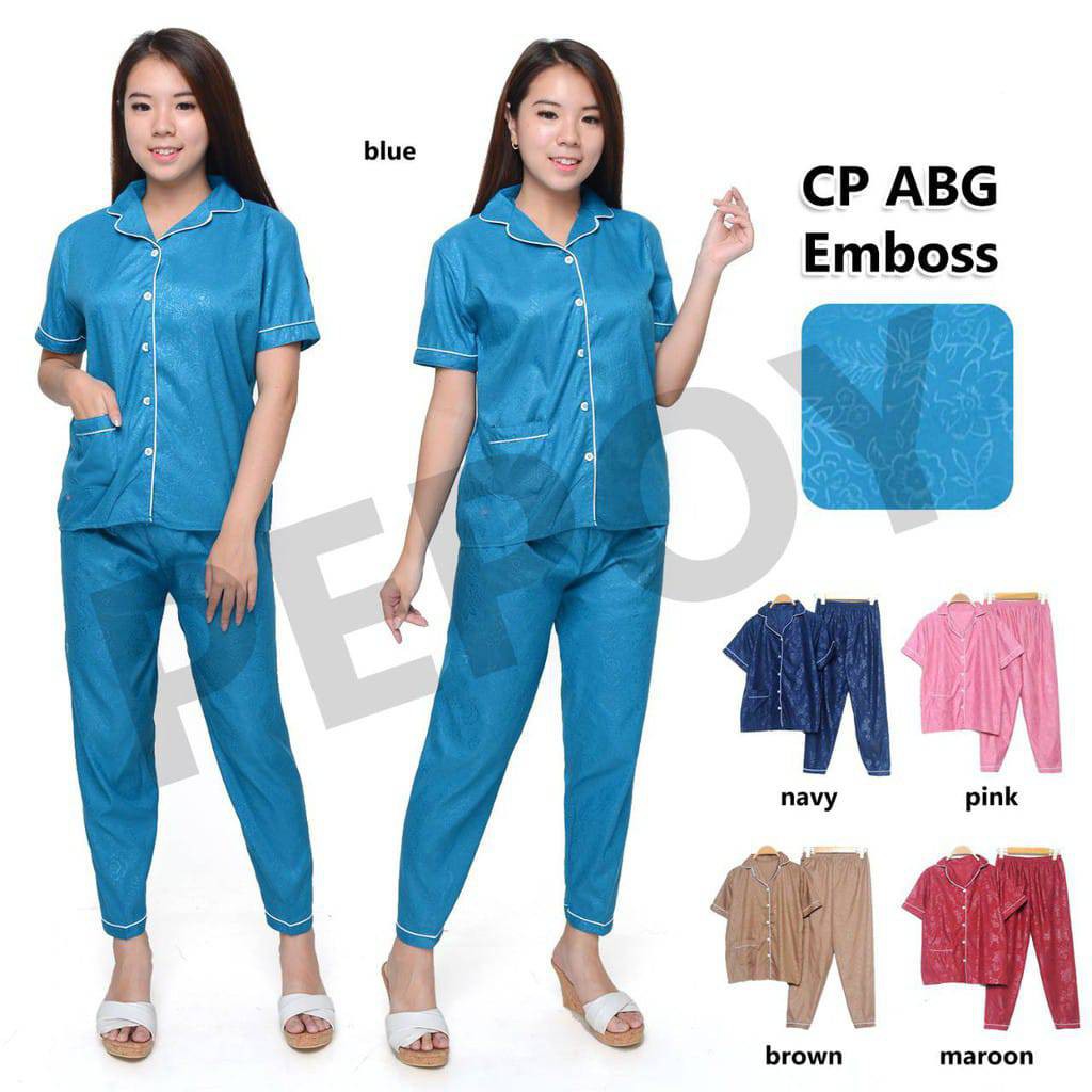 PEPOY SHOP Setelan Piyama Baju Tidur CP ABG  Embos LD 96-98