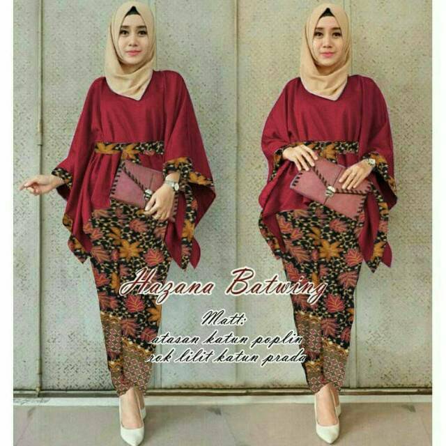 SET BATWING HAZANA SETELAN BATIK BATWING ST HAZANA BATWING BATIK PRADA LILIT