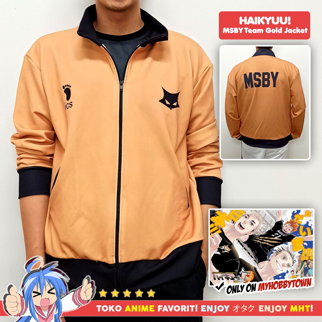 Jaket Anime Haikyuu MSBY Black Jackals Gold Kostum Cosplay