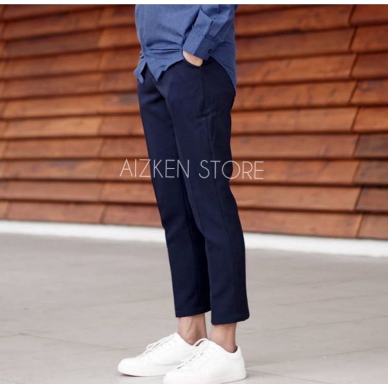 ANKLE PANTS CELANA FORMAL SLIMFIT JUMBO NAVY CELANA KANTOR