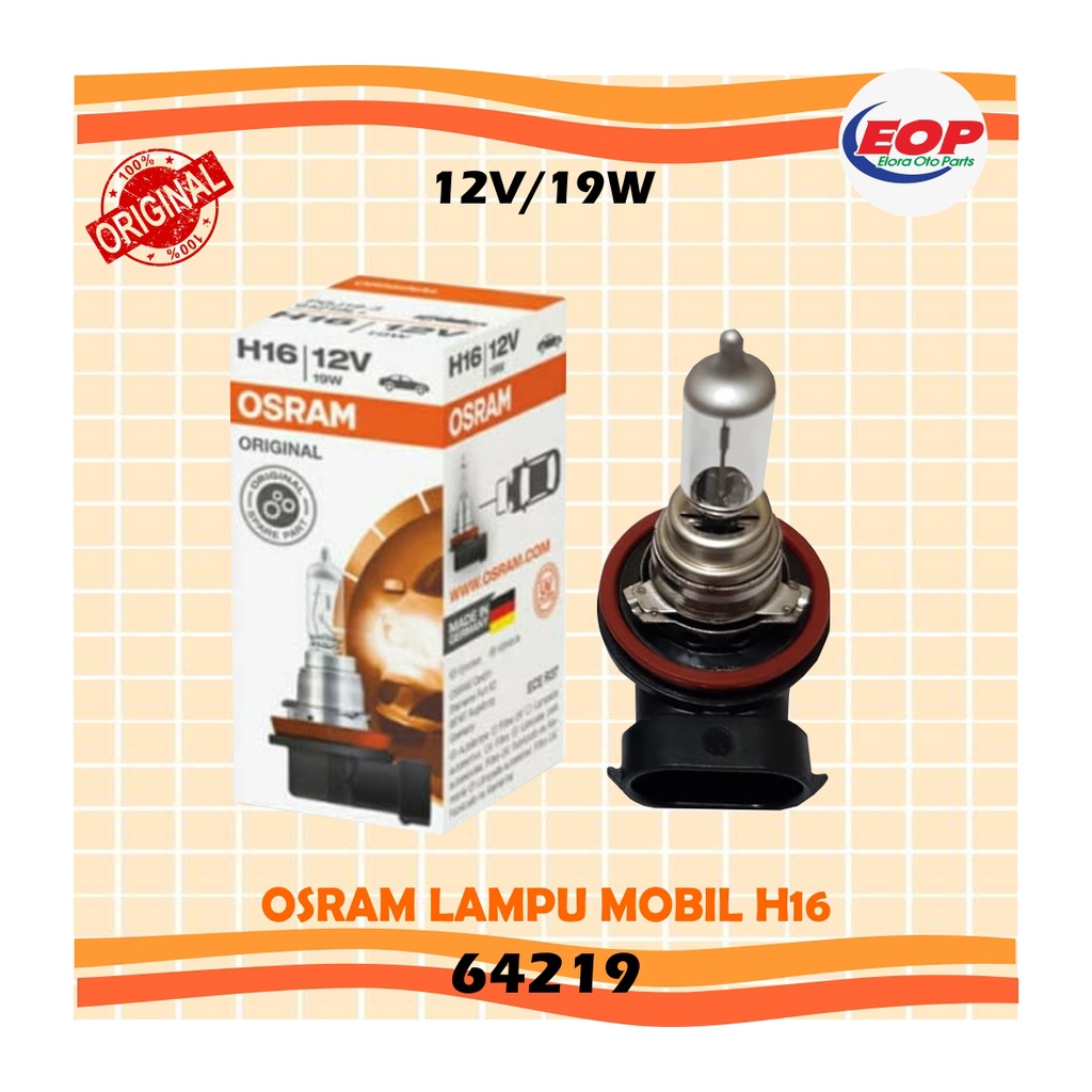 Osram Lampu Mobil H16 Original 64219L+ PGJ19-3 12V 19W