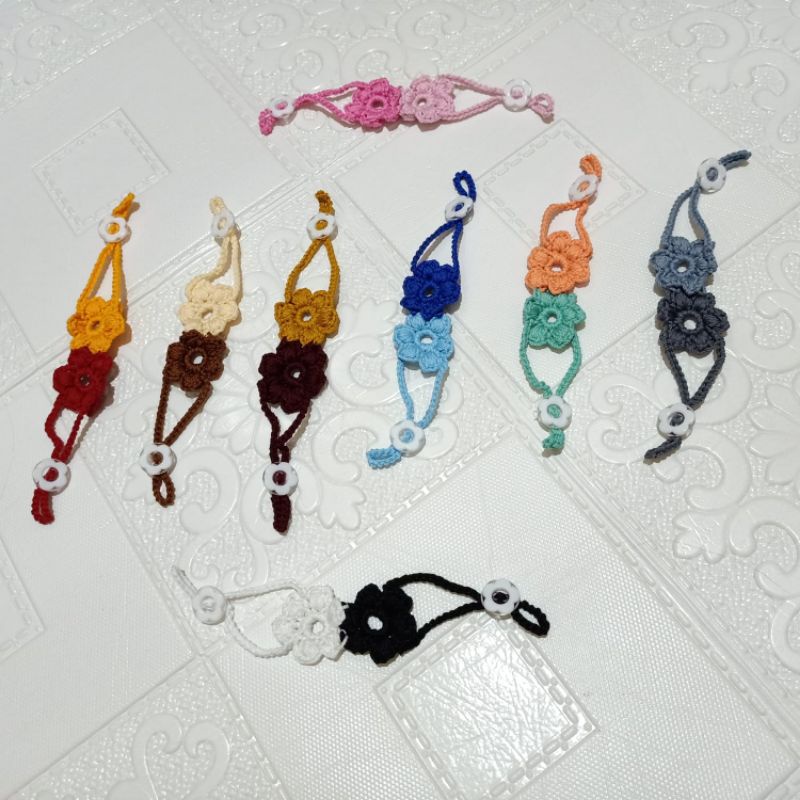 BUNGA CONNECTOR MASKER - TALI MASKER - PENGAIT MASKER - KONEKTOR MASKER KAIN - KONEKTOR MASKER RAJUT - KONEKTOR MASKER MURAH - KONEKTOR MASKER KOREA - STRAP MASKER KOREA - STRAP MASKER JILBAB - STRAP MASKER MURAH MERIAH - STRAP MASKER RAJUT