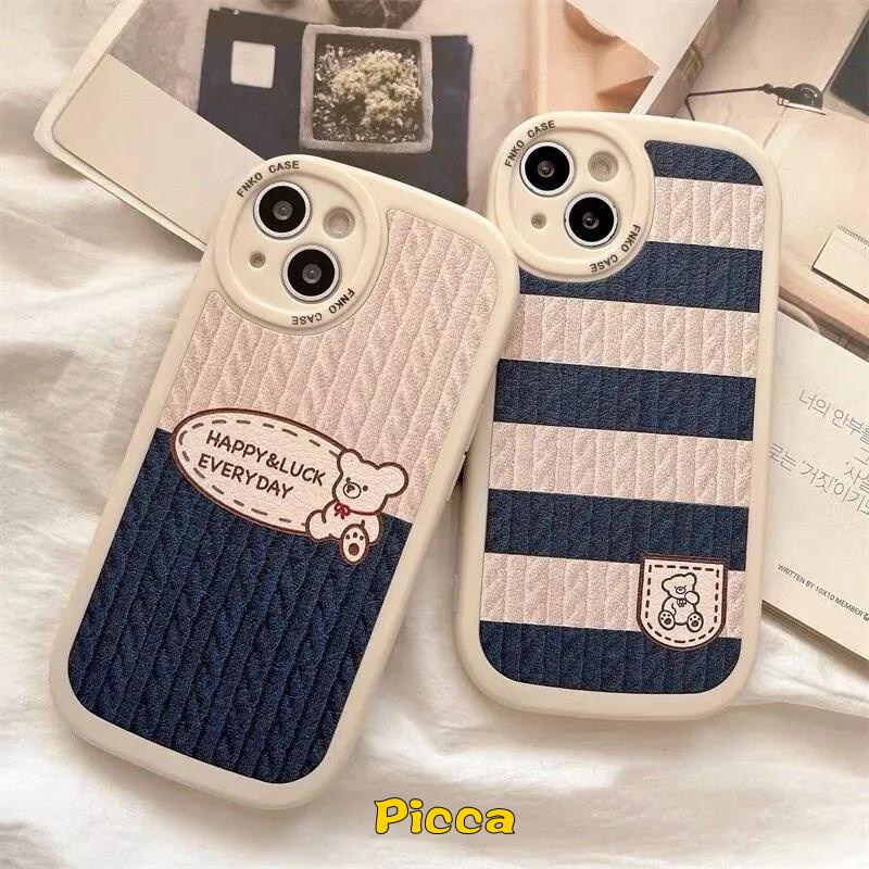 Casing OPPO A55 A77S A96 A57 Reno 7Z 5 7 6 4 4F A15 A76 A15s A95 A5S A12 A7 A16 A31 A16K A9 A52 A3S A53 A33 A7 Cover Bentuk Beruang