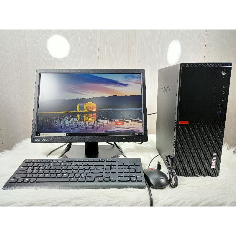 Paketan Pc Lenovo ThinkCentre M720t Core i3 Gen 8 Ram 4 GB DDR 4 HDD 1 TB Lcd 20 in Lenovo E2054 New Ex Display
