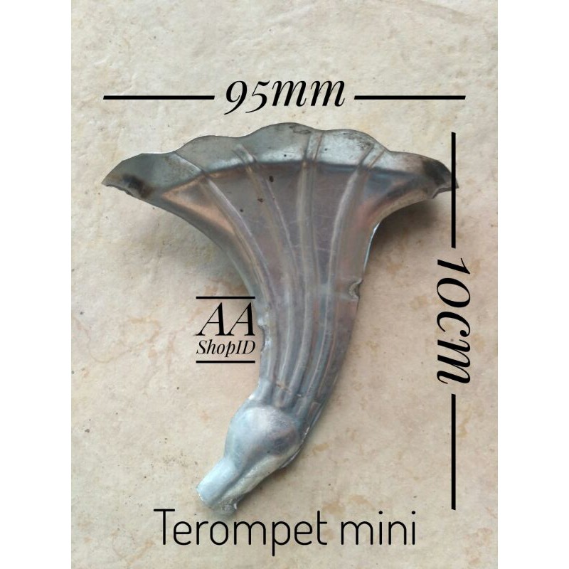 ornamen pagar besi plat terompet mini