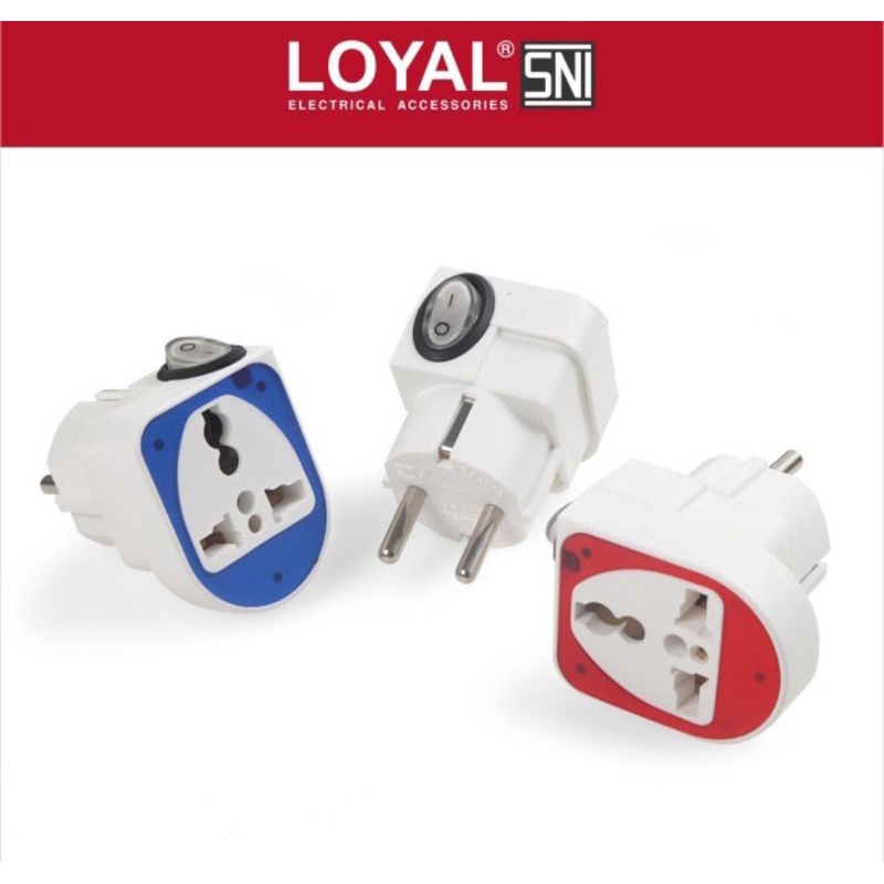 OVER STEKER SERBAGUNA + STOP KONTAK ON/OFF LOYAL LY-922SK/SAMBUNGAN COLOKAN KAKI 2 KE KAKI 3/SAMBUNG