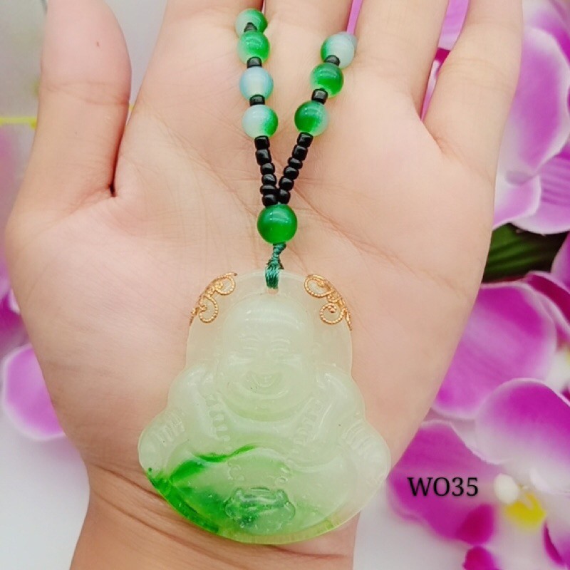 perhiasan kalung giok budha asli impor star+