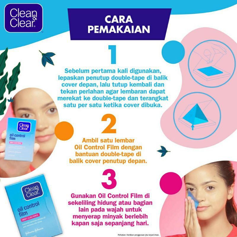 Clean &amp; Clear Oil Control Film Face Paper Kertas Minyak Wajah