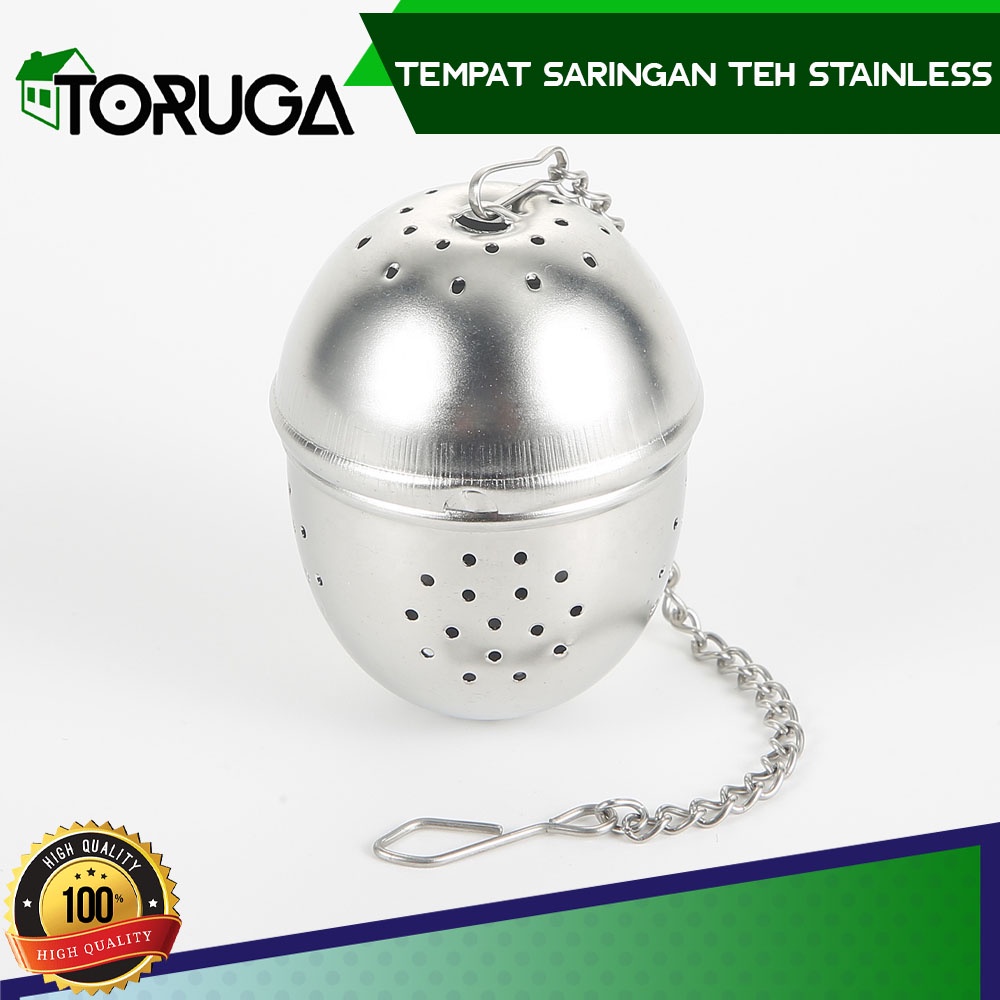 Tempat Teh Besi Stainless Wadah Saringan Teh Bulat Infuser Tea Strainer