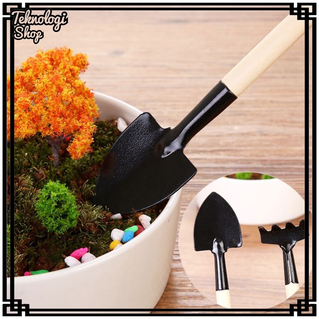 Sekop Garpu Cangkul Mini Set 3in1 / Alat Berkebun / Garden Tools Mini